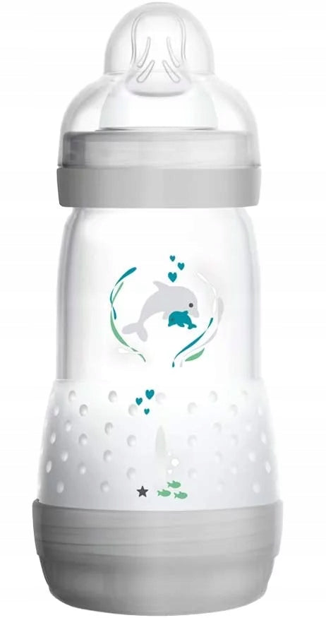 MAM Easy Start butelka antykolkowa 260ml 2m+ z silikonowym smoczkiem, biała butelka antykolkowa dla niemowląt