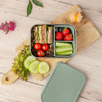 REER pudełko śniadaniowe ze stali nierdzewnej z przegrodą 700 ml 12x16 cm