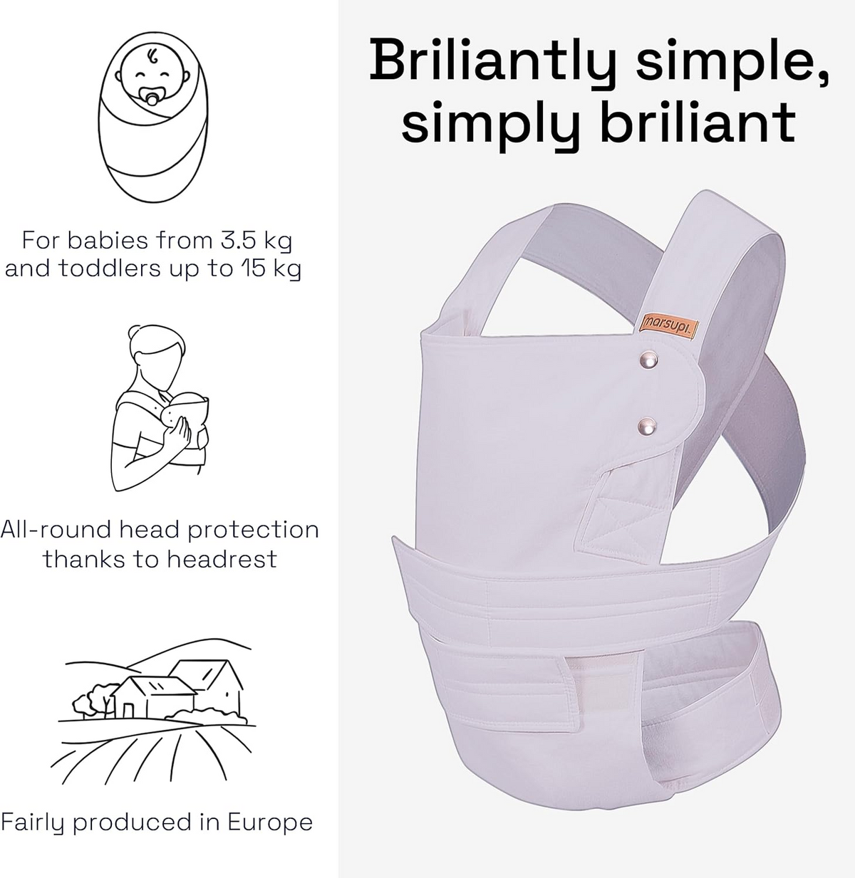 MARSUPI 2.0 marsupio ergonomico S/M 3,5 - 15 kg