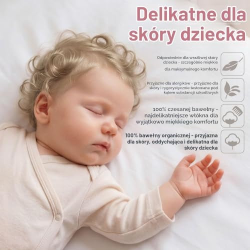 BABYBAY Deluxe Organic fitted sheet 89x50 cm white