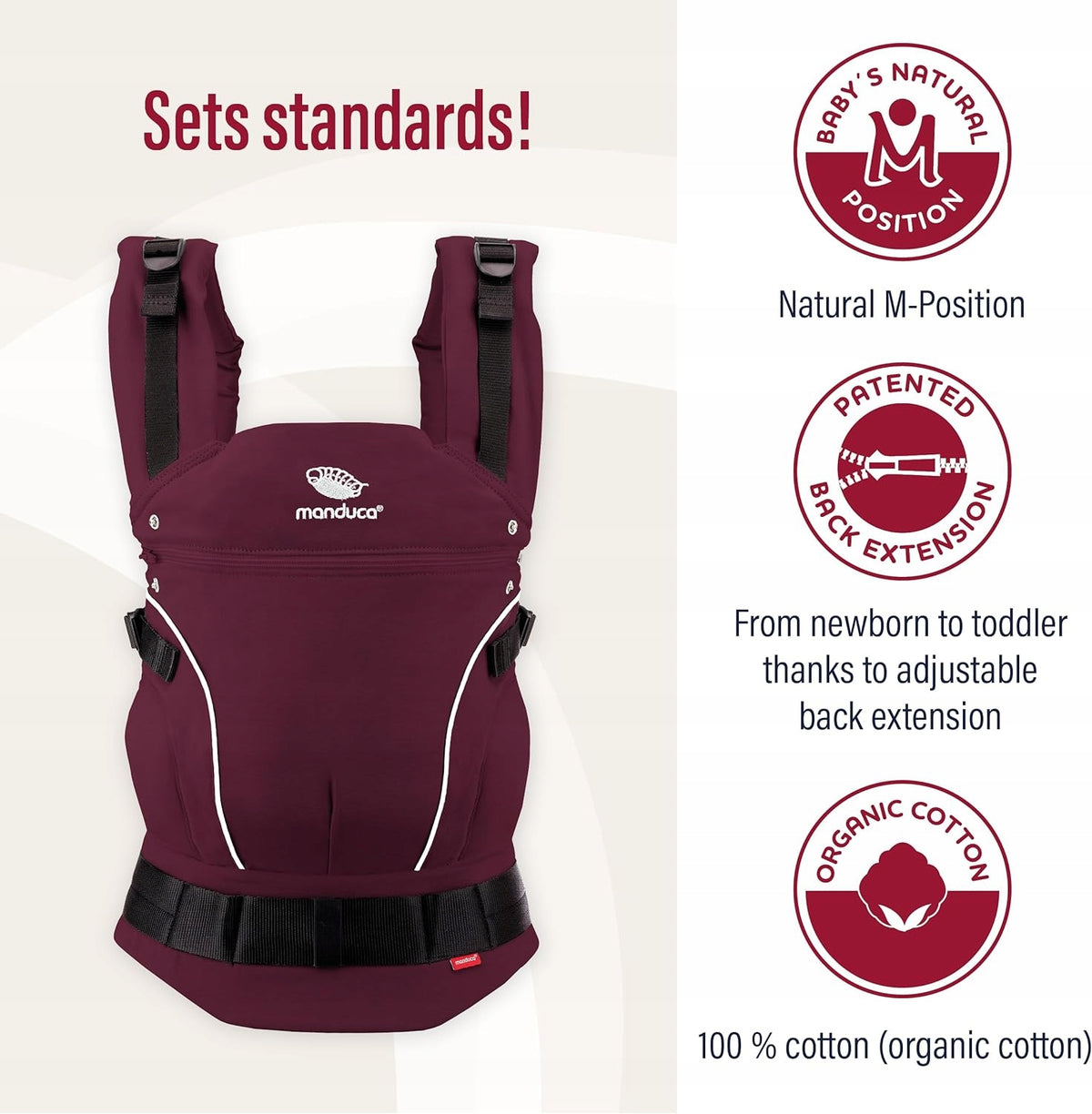 MANDUCA First Pure Cotton buckle carrier