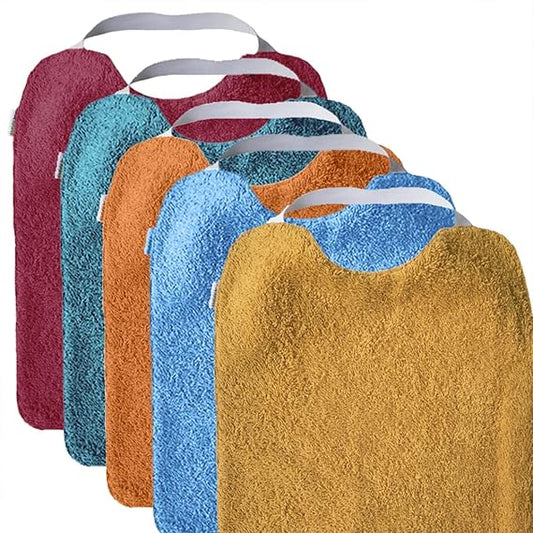 MIMUSELINA slabbetjes met elastiek 30x25 badstof x5