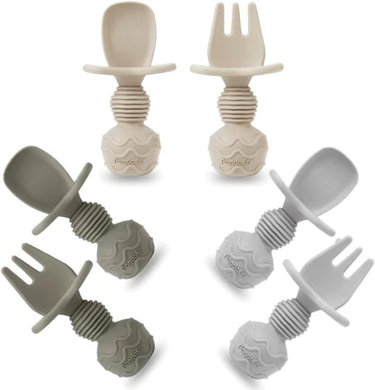 PANDAEAR set di posate in silicone 4 mesi+ x6