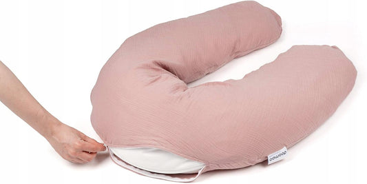 DOOMOO Comfy Big Cover poszwa na poduszkę ciążową 190cm ORGANIC COTTON, różowa poszewka z bawełny organicznej