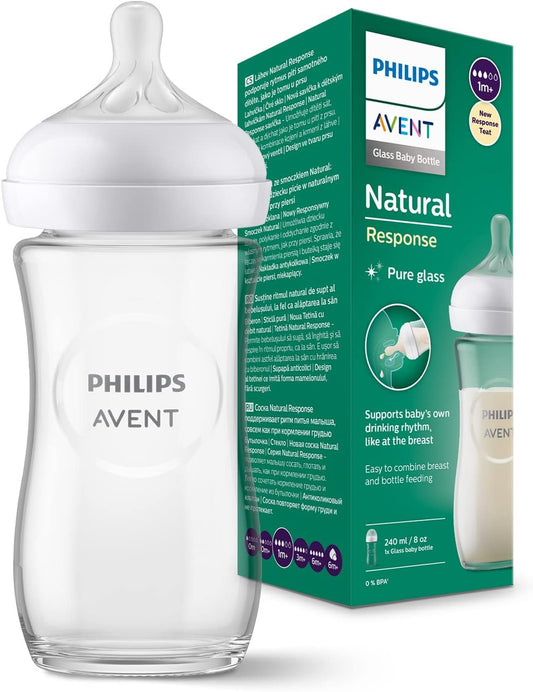PHILIPS AVENT Natural RESPONSE biberon 240 ml 1lună+ STICLĂ