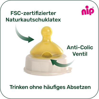 NIP Kersgroene speen voor fles M 0+ x2 LATEX