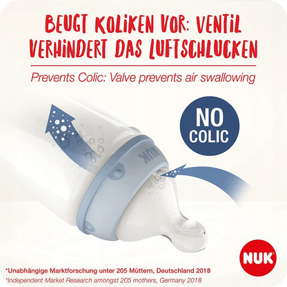 NUK No Colic set de biberons 3x 300 ml 0-6