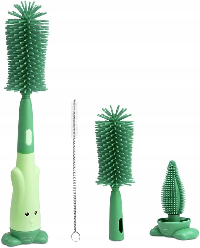 VICLOON 3-in-1 siliconen borstels voor het reinigen van flessen, fopspenen en rietjes 28cm