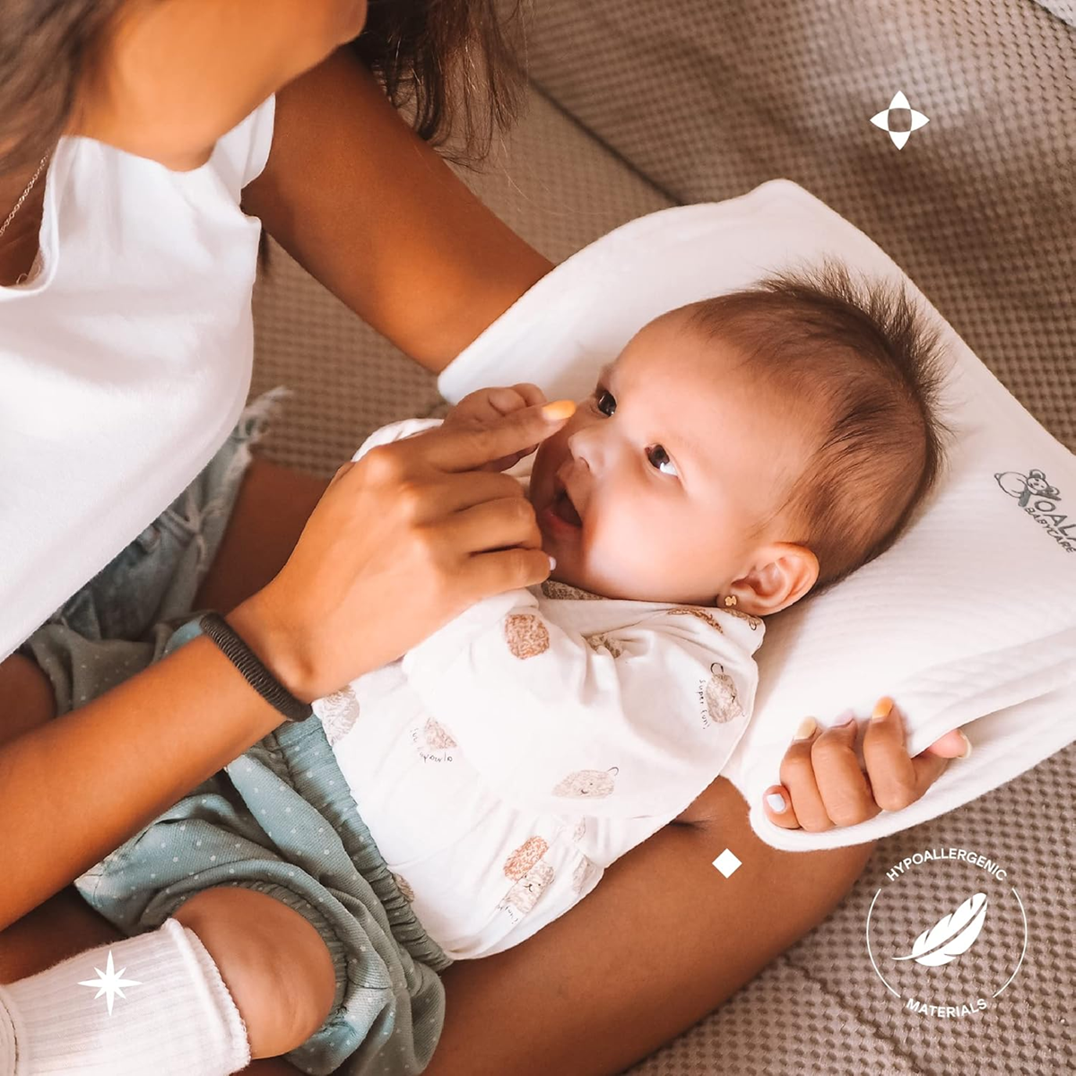 KOALA BABYCARE babykussen + kussensloop VOORKOMT plagiocefalie
