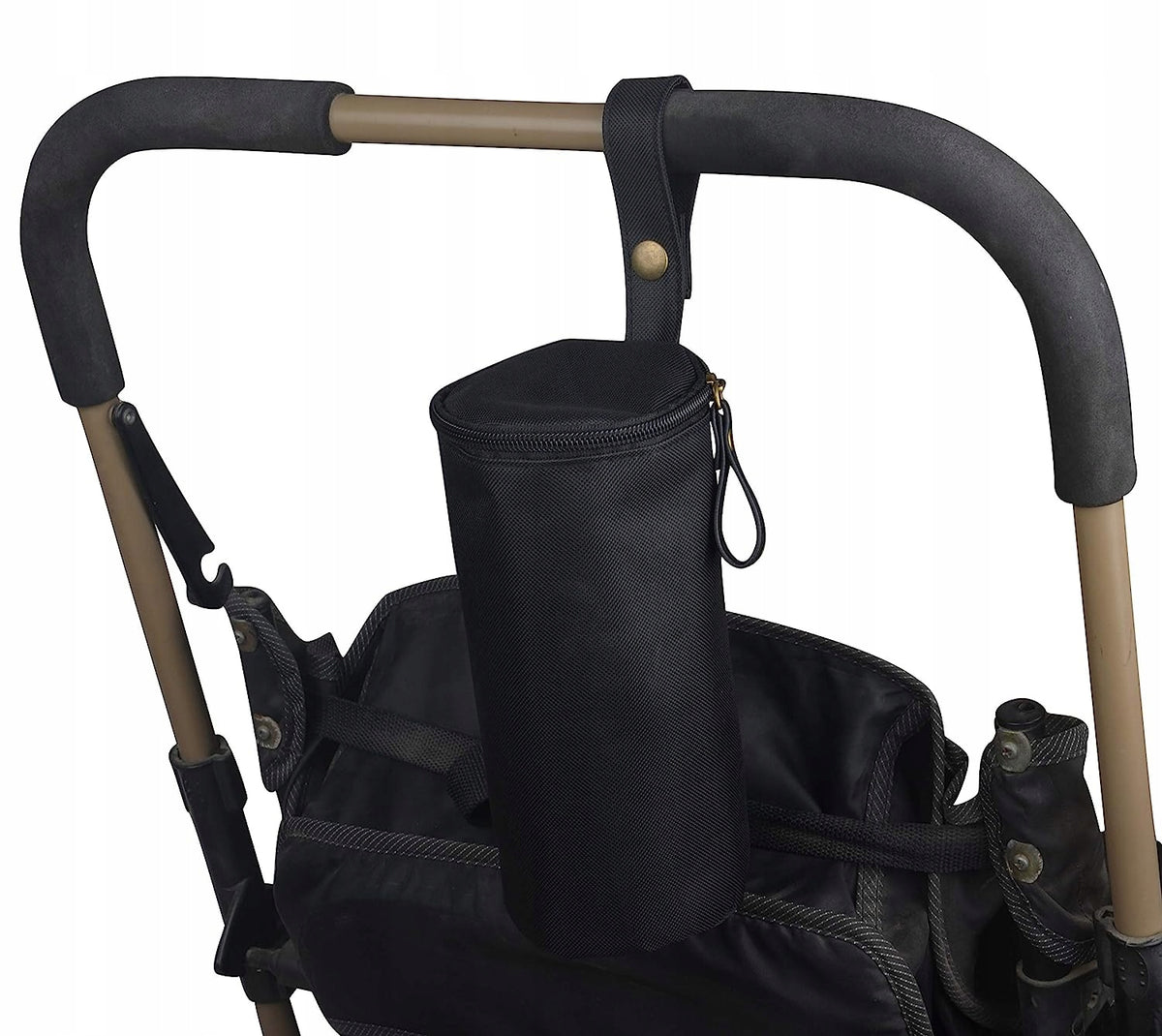 BABY ON BOARD torba na pieluchy i akcesoria SIMPLY SWIRL czarna, z uchwytem na wózek i pokrowcem termicznym