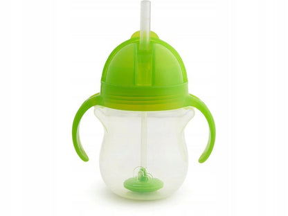 MUNCHKIN Tip&Sip kubek niekapek 6msc+ 207ml obciążona słomka, zielony kubek dla dzieci