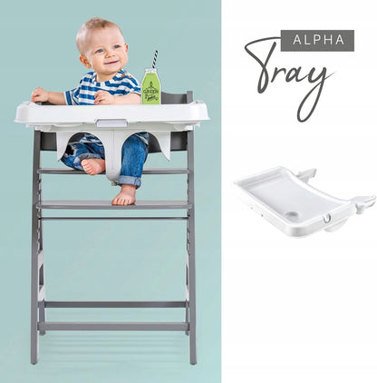 HAUCK Alpha+ Tray zestaw akcesoriów do krzesełka do karmienia, biały stolik 3w1 z tacą do Alpha+ i Beta+