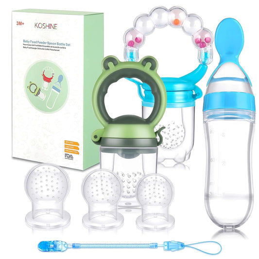 KOSHINE fruitenspen 2 stuks 5 spenen + lepel 125 ml en ketting