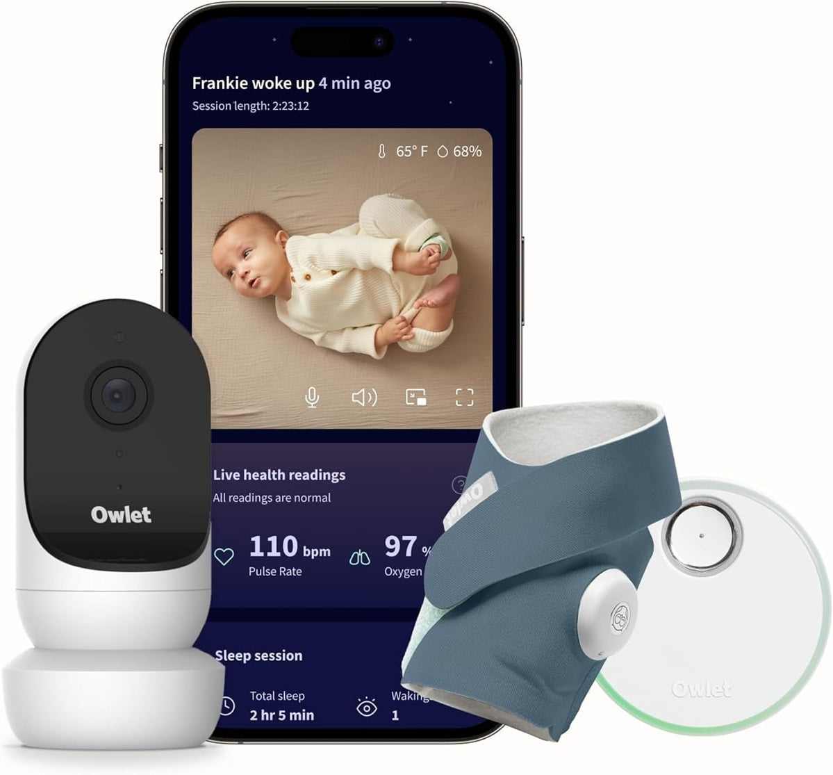 OWLET video babyfoon Cam 2 + sokken voor het meten van vitale functies Dream Sock