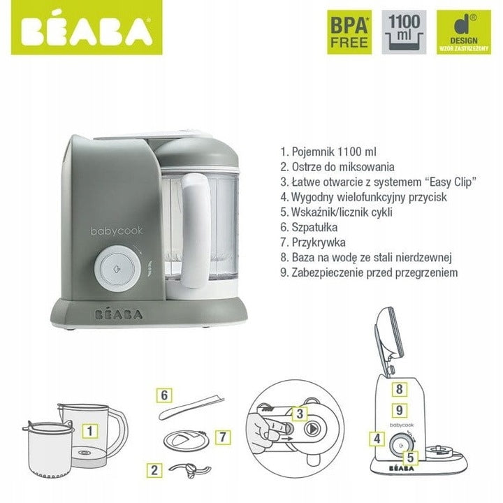 BEABA Babycook Robot de cocina 4 en 1 vaporera y batidora