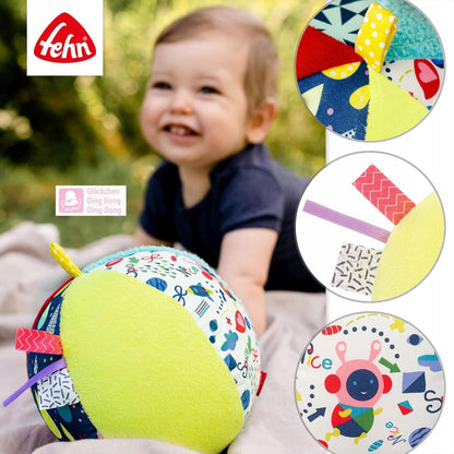 FEHN Kleur stoffen bal met geluid 16cm
