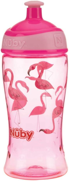 NUBY Pop-Up Sipper ποτήρι tritan μη στάξιμο 360 ml 3 ετών+ FLAMING