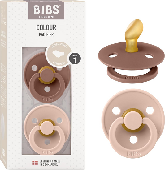 BIBS KLEUR fopspenen 2pak rubber 0-6msc ANATOMISCH