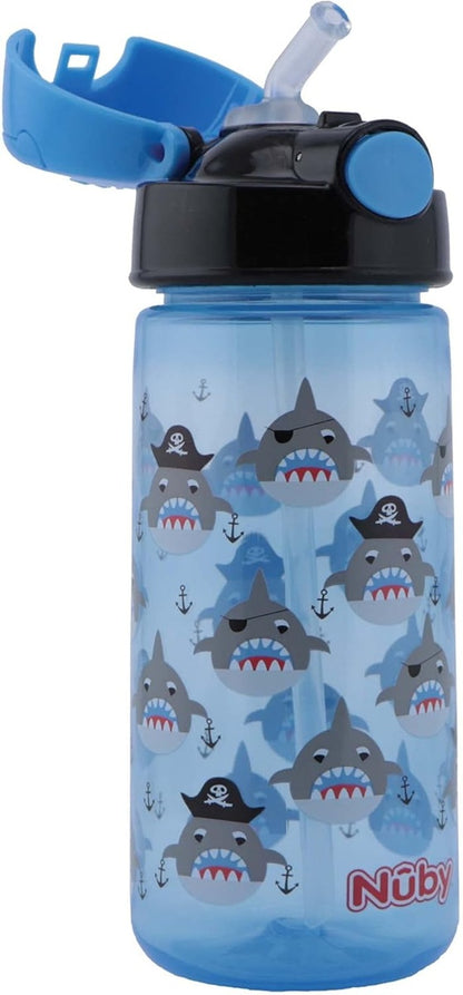 NUBY Strohoedbeker tritan bidon met rietje 4 l+ 540 ml SHARK
