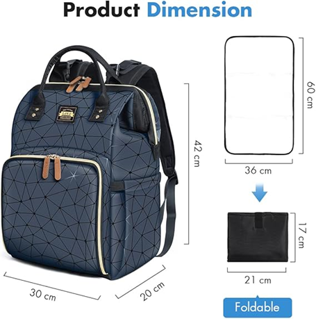 LEKEBABY rugzak voor luiers en accessoires WATERDICHT