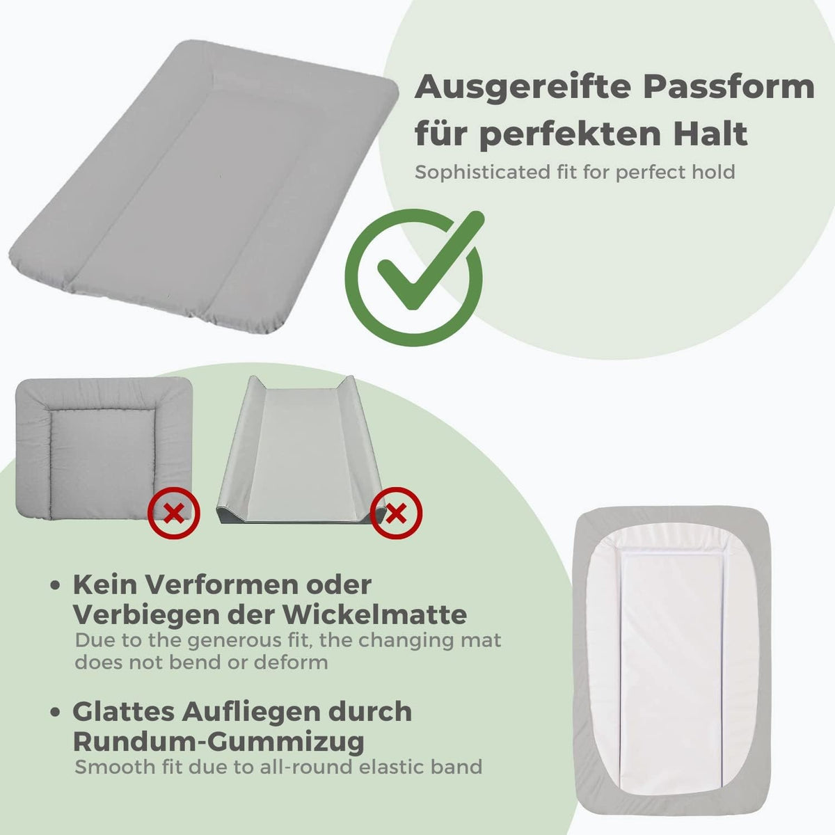 LILLY UND BEN 2x Frottee-Bezug für Wickelauflage 75-95x65-85 L