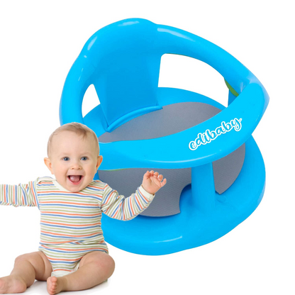 EDIBABY krzesełko do kąpieli dla dziecka 6-24 msc, stabilne siedzisko z PP i TPR, do 30 kg, niebieskie