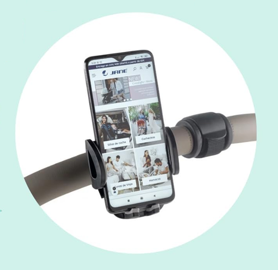 JANE supporto per telefono smartphone per manubrio di passeggino o bicicletta