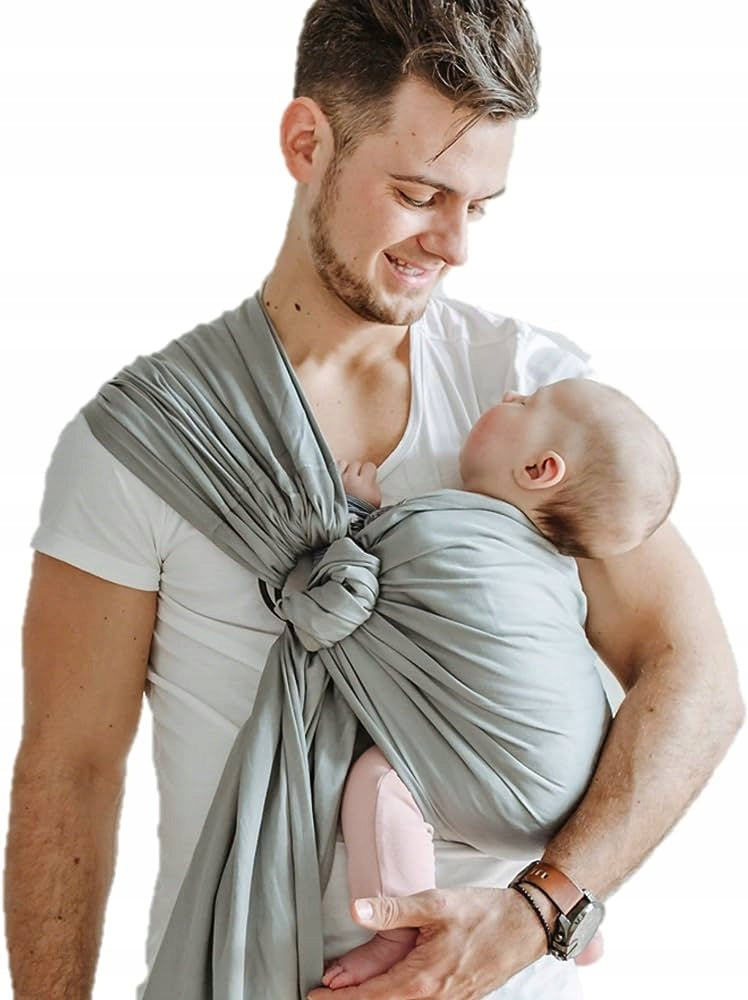 SHABANY chusta kółkowa do noszenia dziecka BAWEŁNA ORGANICZNA, niebieska, 3-15 kg, 100% bawełna organiczna