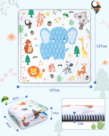 FUNSLAND speelmat voor baby's met lengtemeter 127x127cm