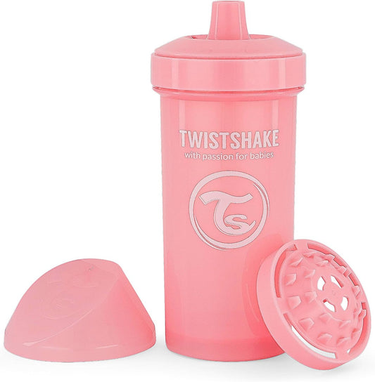 TWISTSHAKE Kid Cup kubek niekapek z ustnikiem i blenderem 360 ml 12 m+ różowy, BPA free