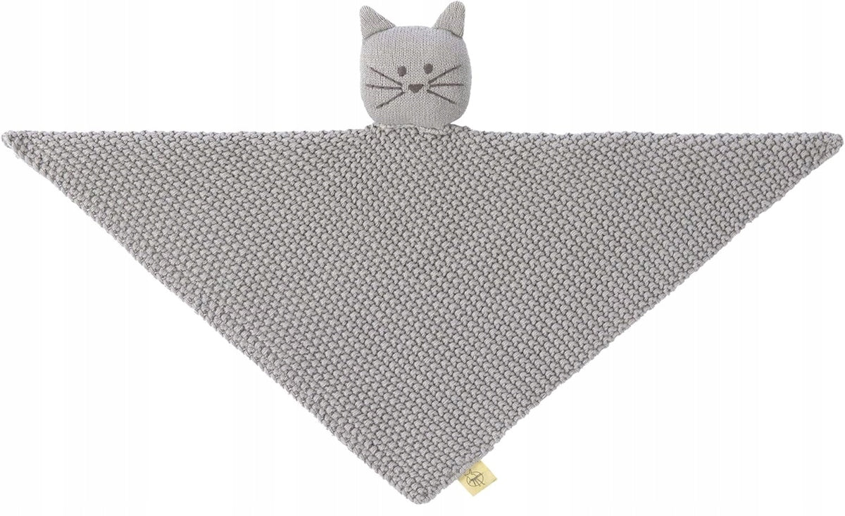 LASSIG Little Chums pletená přikrývka plyšová kočka 26 cm
