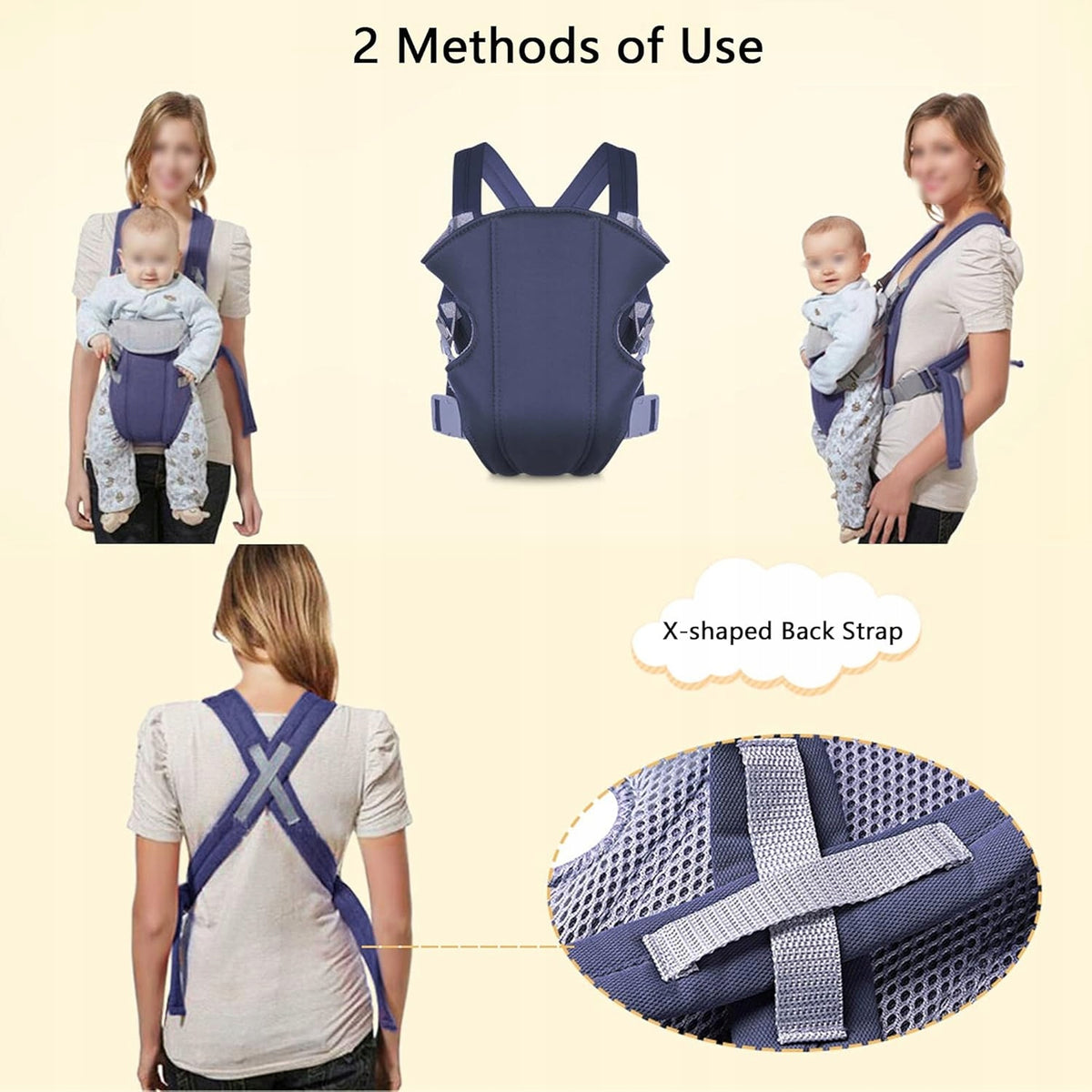 NOSIDEŁKO ergonomiczne regulowane 3,5-15 kg z X-strap i 2 metodami noszenia