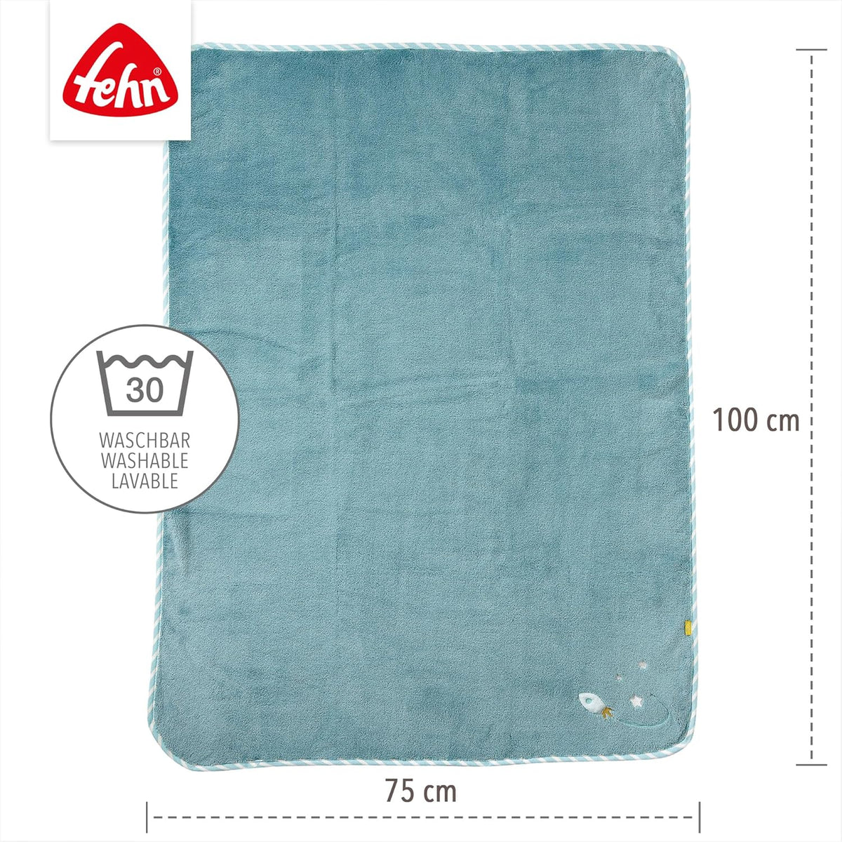FEHN Kis kastély babatakaró 75x100 cm csörgővel
