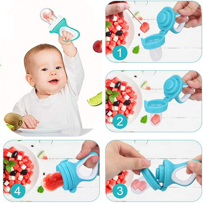 MELARQT massaggiagengive dosatore di frutta per bambini 3-12 mesi 2 pezzi 6 beccucci