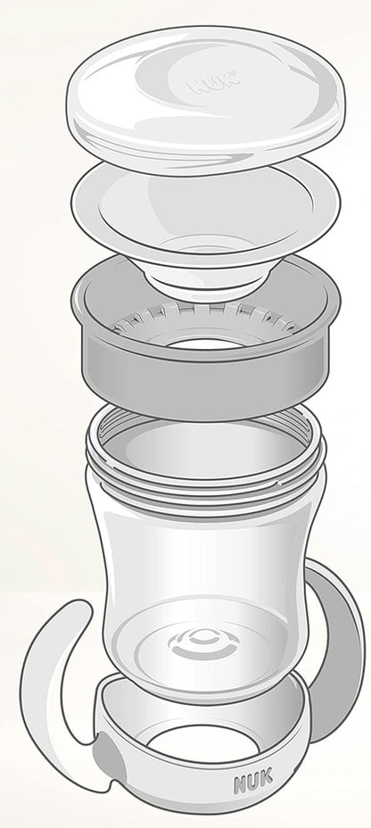 NUK Mini Magic Cup, gobelet 360° anti-fuite de 160 ml, dès 6 mois, phosphorescent