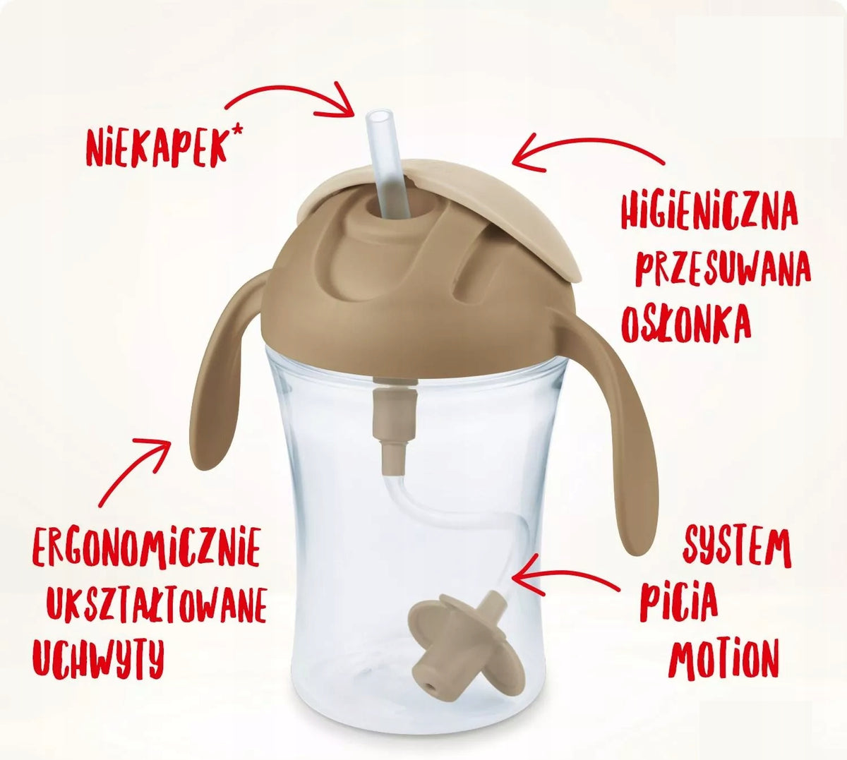 NUK Motion Cup NEKAPEK s elastickým brčkem 8 m+