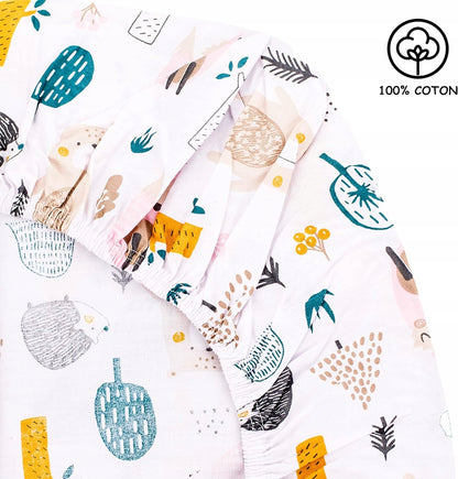 LOVELY HIPPO cearșaf cu elastic x2 + saltea impermeabilă Next2Me 83X50