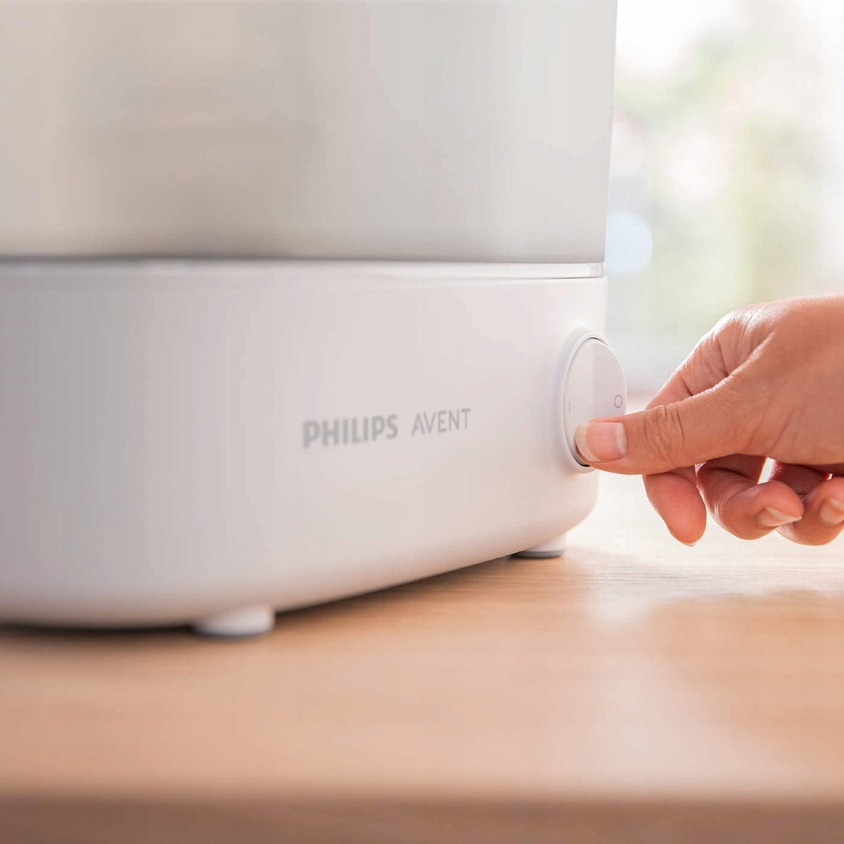 PHILIPS AVENT elektryczny sterylizator parowy SCF291/00 biało-szary, zasilany sieciowo, z łatwym pokrętłem