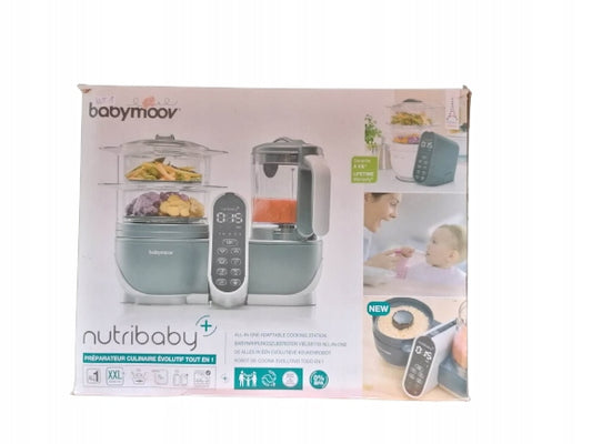 BABYMOOV Nutribaby + 5w1 robot kuchenny parowar, grafitowy, 5 funkcji, BPA free, 750 ml, produkt w pudełku