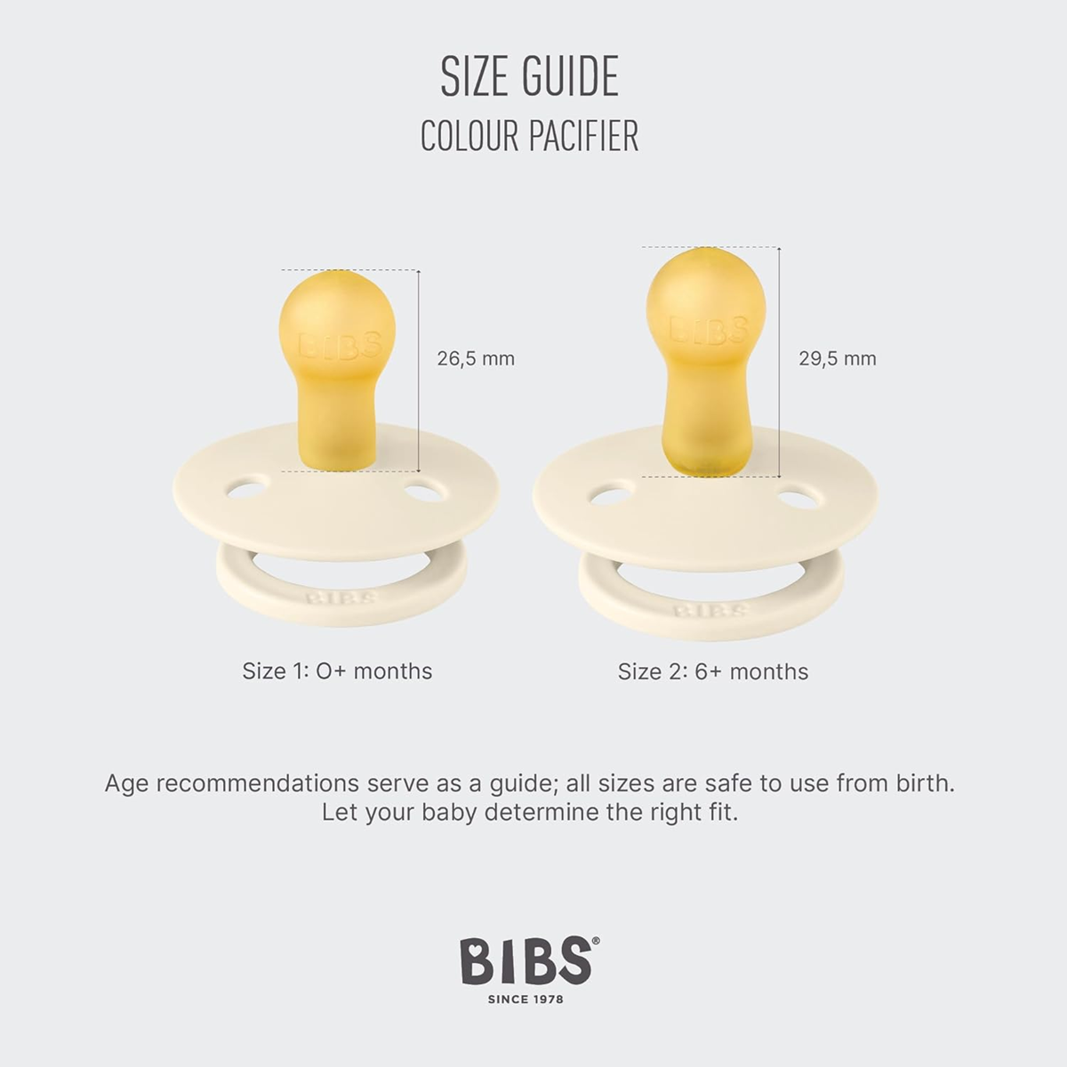 BIBS COLOUR STUDIO fopspenen 2-pack natuurrubber 0-6 mnd