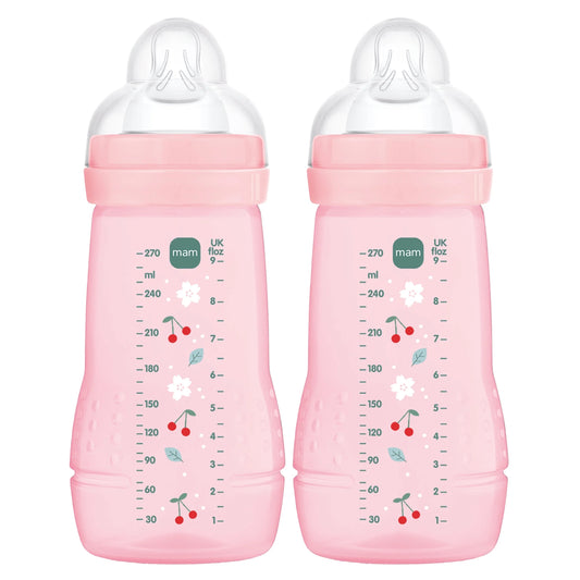 MAM Easy Active Flaschenset 2 × 270 ml, Alter 0+, Sauger 1, KIRSCHEN