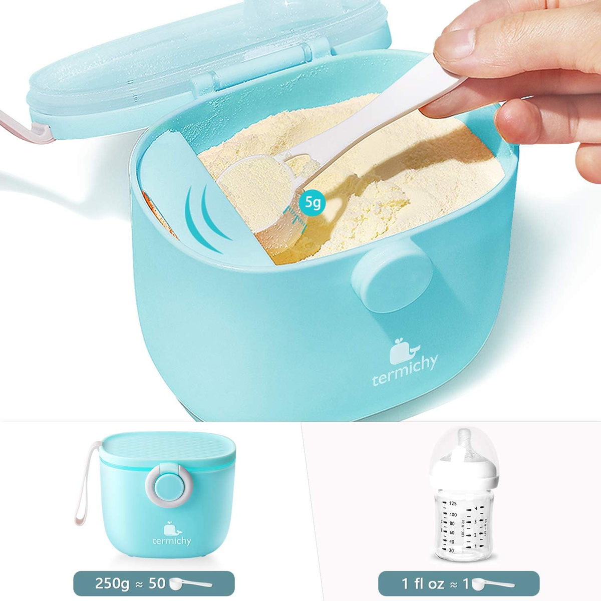 TERMICHY container voor zuigelingenvoeding 500 ml 250 g + maatlepel