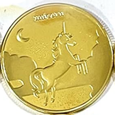 BRADOC Tandenfee-munt 4 cm EENHOORN