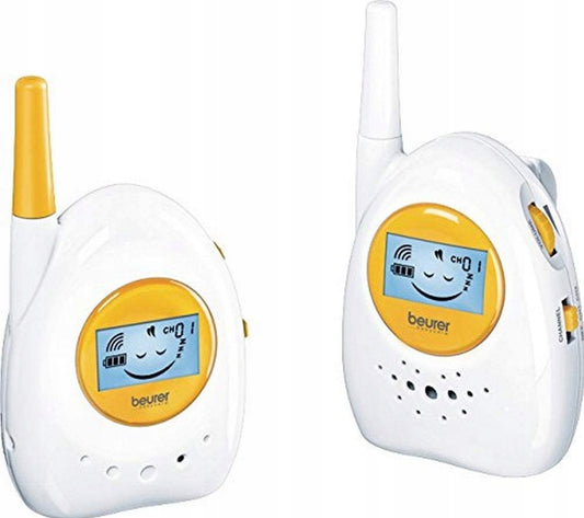 BEURER BY 84 niania elektoniczna 800 m ECO+ biało-żółta, analogowy monitor dla dziecka