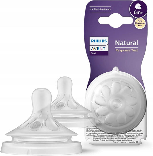 PHILIPS AVENT Natural RESPONSE smoczki 6m+ x2, 2 szt. smoczków do butelki z technologią Response