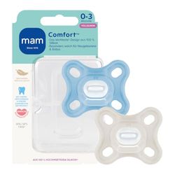 MAM Comfort smoczek uspokajający dla noworodków 0-3m x2, miękki silikonowy smoczek dla noworodków 0-3 miesiące