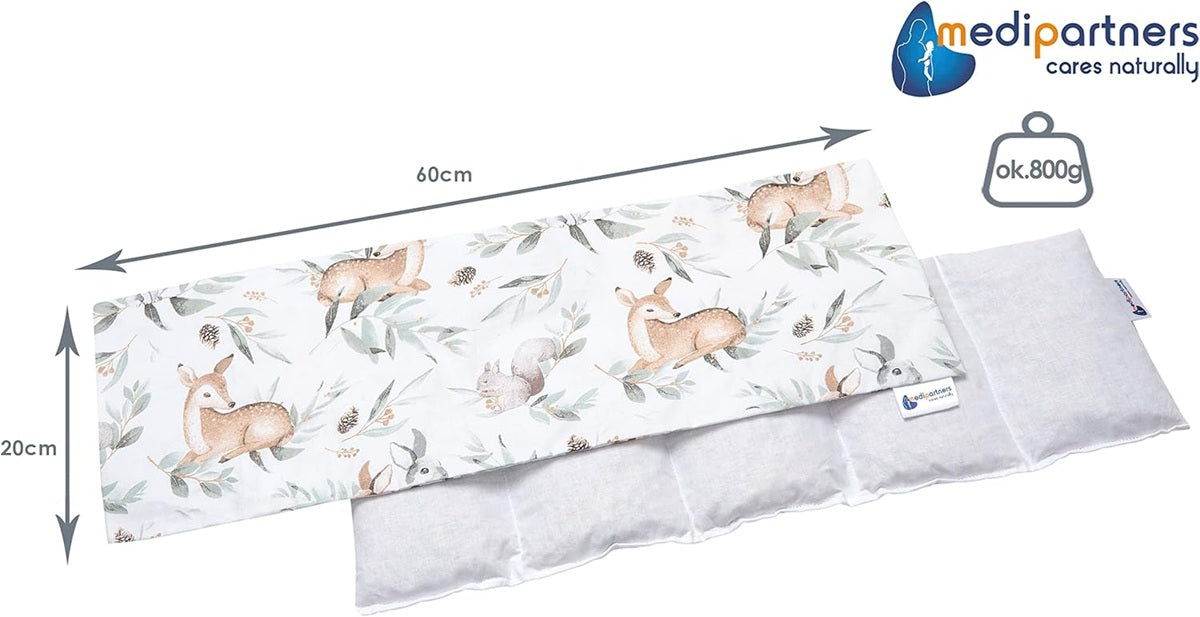 MEDI PARTNERS katoenen warmtekussen met kersenpitten 20x60 cm warm en koud