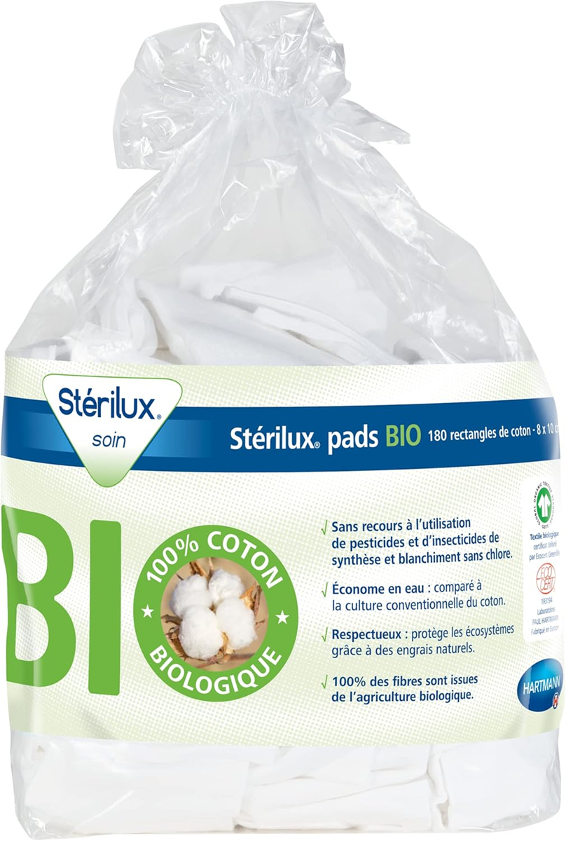 HARTMANN Sterilux hydrofiele watten 8 x 10 cm 180 st.