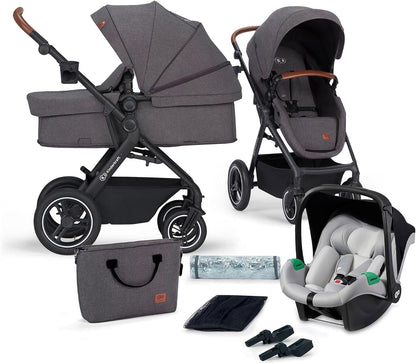 KINDERKRAFT B-TOUR 3-in-1 multifunctionele kinderwagen tot 22kg + autostoeltje MINK PRO