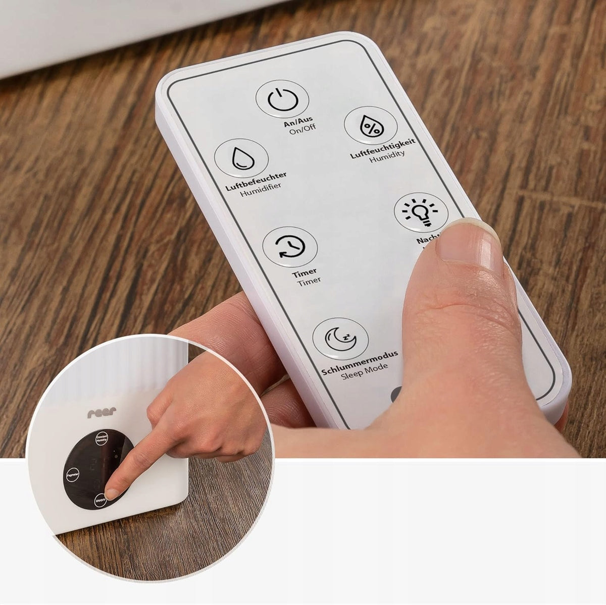REER umidificatore ad ultrasuoni con luce notturna + telecomando